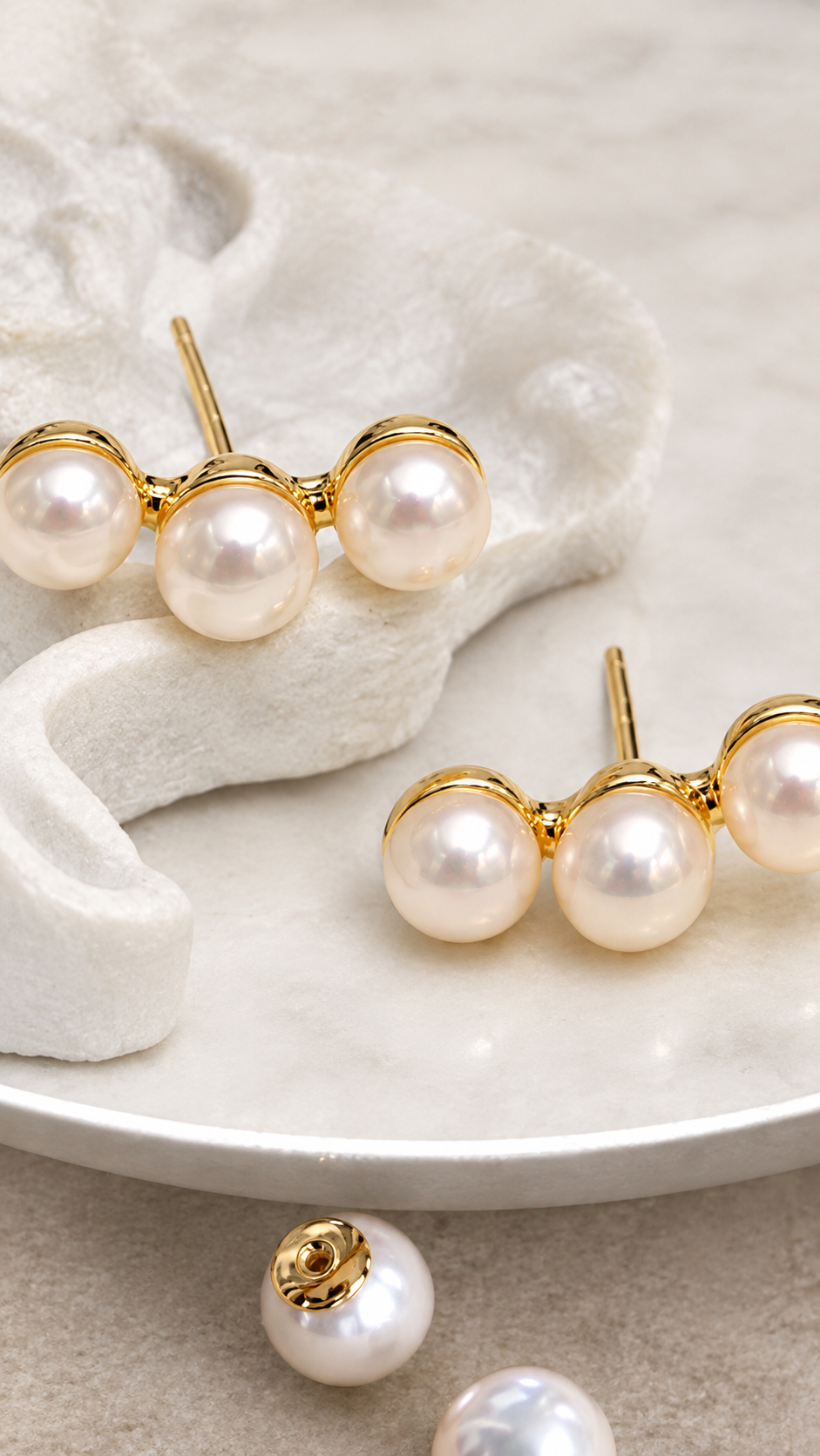 #Pearl Earrings-Aνοξείδωτο Ατσάλι