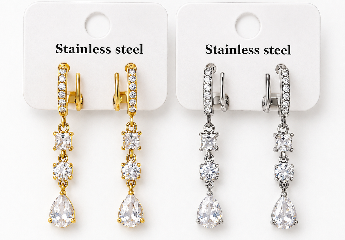#Crystal EarringsAΑνοξείδωτο ατσάλι